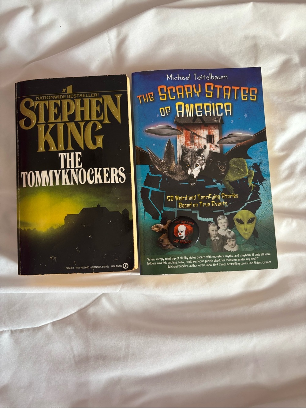 Horror Book Bundle Pin Stephen King and Michael Teitelbaum The TommyKnockers IT